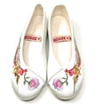 thumbnail image 3 of TJ Global Women's Traditional Chinese Phoenix and Flower Embroidery Flats - Totem Style Loafers Comfortable Round Toe Ballet, Cheongsam (White, Size 6), 3 of 3