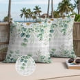 thumbnail image 3 of Eucalyptus Leaves Outdoor Pillow Covers 16x16 Set of 2,Waterproof Patio Throw Pillowcase Protectors,Spring Daily Flowers Plants Gray Plaid Decorative Pillow Shams Cushion Covers for Seat Bed Couch, 3 of 8