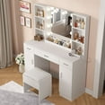 VEANERWOOD Large Makeup Vanity Set with Light Makeup Vanity Table with ...