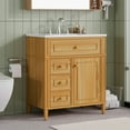 thumbnail image 3 of YIYADO 30" Bathroom Vanity with Sink Combination, Modern Bathroom Storage Cabinet Set with Flip Top Drawers and 1 Damper Door, Brown, 3 of 5