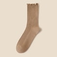 thumbnail image 2 of Yuanlong Women Crew Socks Solid Color Cotton Breathable Short Footwear Stretchable Crew Socks For Everyday Wear, 2 of 3