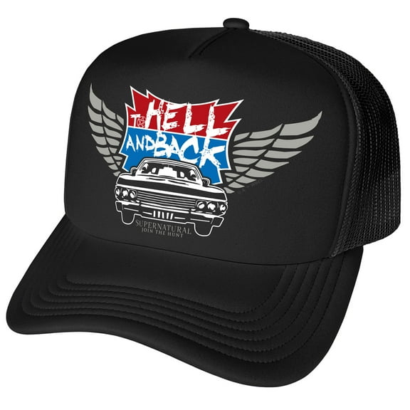 Supernatural To Hell And Back Foam Snapback Trucker Hat - Unisex for Men and Women
