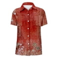 thumbnail image 2 of Shirts for Women Printed Cotton Short Sleeve Casual Fashion Plus Size Blouse, 2 of 5