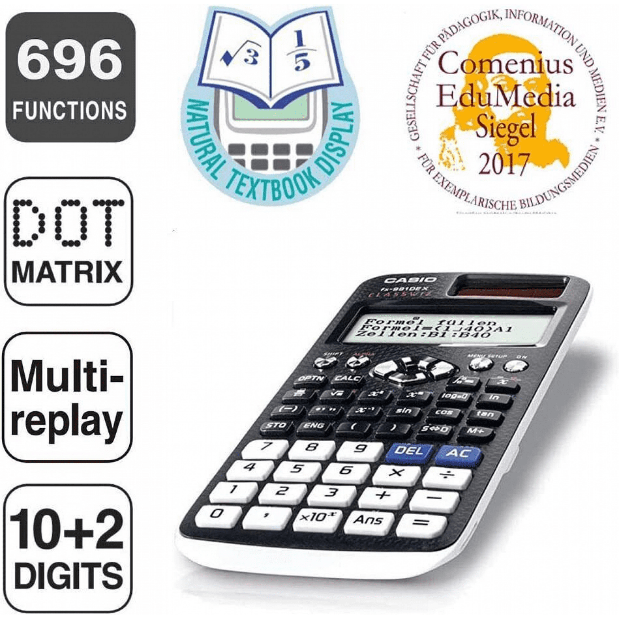 Casio FX 991E X scientific ClassWiz calculator with natural display B Walmart