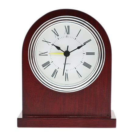 SIEYIO Classic Retro Alarm Clock Solid Wood Roman Digital Manual Adjustment for Time Cl