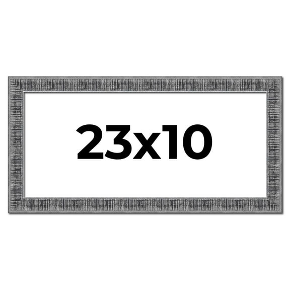 23x10 Frame Silver Black Rustic Sonoma Solid Wood Picture Frame | 1.5 Inch Moulding Width |