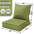 thumbnail image 6 of Kimunuk Outdoor Deep Seat Cushion Set for Patio Furniture, Splash-Proof & Fade Resistant, 22" L X 22" W X 4" H, Light Green, 6 of 6
