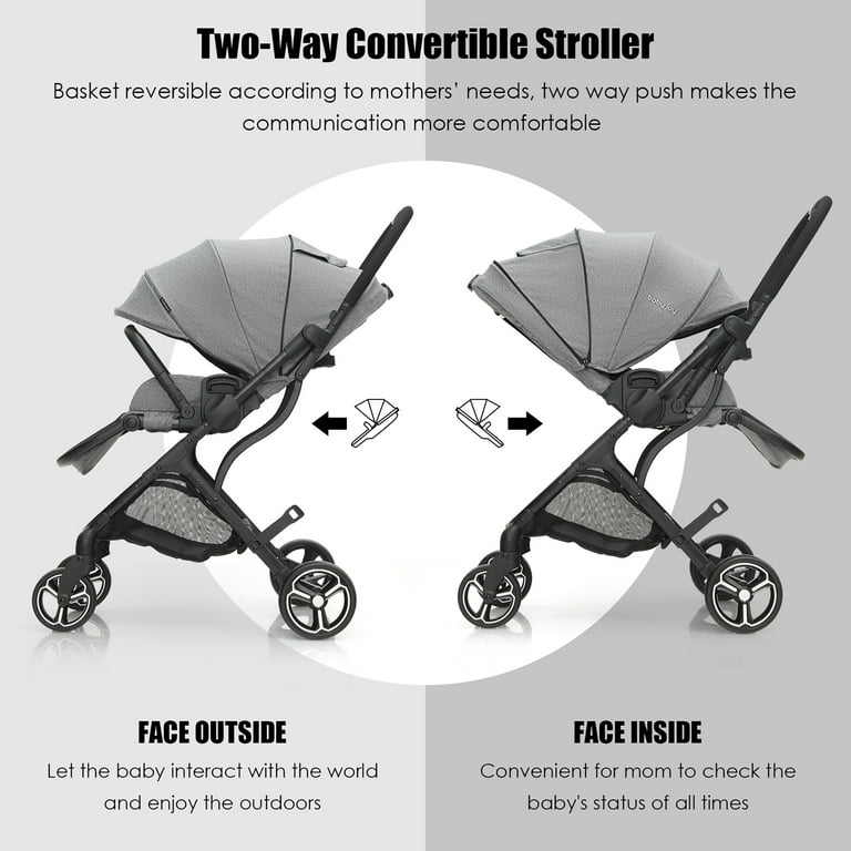 2021 New Design Khaki Color High Landscape Baby Stroller 3 in 1 With Car  Seat