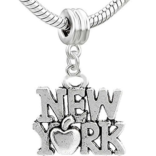 New York Bead Charm Spacer for Snake Chain Charm Bracelet