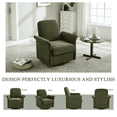 thumbnail image 4 of SESSLIFE Swivel Accent Chair Contemporary Barrel Armchair with Sturdy Rubber Wood Base, Cream Fabric Upholstery for Small Spaces, Ideal Lounge Chair for Home Office, Dark Green, 4 of 8