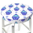 thumbnail image 3 of Lsque Winter Snowflake Skiing Skull Pattern Round Bar chair cushion covers Velvet Fabric Premium Comfort Protects from Scratches and Stains for 14-17 Inch Chair-12 inch, 3 of 7