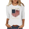 thumbnail image 5 of Lazyguy Fourth of July, T-Shirts Women Graphic Printed Loose Shirts Round Neck Bracelet Sleeves Tees Tops for Festival Party S-4XL Navy, 5 of 9