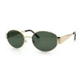 thumbnail image 5 of Classic 90s Oval Metal Rim Thick Mid Temple Fashion Sunglasses Gold - Green, 5 of 8