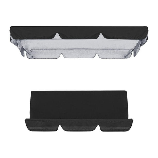 Funda para Asiento de Jardín, Diseño de Doble Reemplazo, Tela Resistente, Impermeable, para Patio Exterior, Fácil Instalación, Sombrilla, Tamaño 142 X 120 X 18 Cm, Beige, Marrón y Negro.