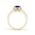 thumbnail image 2 of ANGARA Natural Oval 1.25 ct Tanzanite Split Shank Halo Ring in 14K Yellow Gold for Women (Size-8x6mm) | December Birthstone, Birthday, Anniversary, Jewelry Gift for Women | Natural Tanzanite Ring, 2 of 4