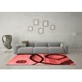 thumbnail image 3 of Ahgly Company Machine Washable Indoor Square Abstract Red Modern Area Rugs, 5' Square, 3 of 4