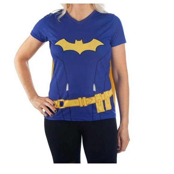 T-Shirt - DC Comics - Batgirl Bleu w/Cape Costume Tee Juniors Moyen