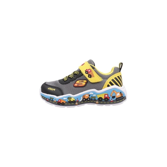 Zapatillas Skechers Play Scene para niño pequeño, negras y amarillas, talla 9