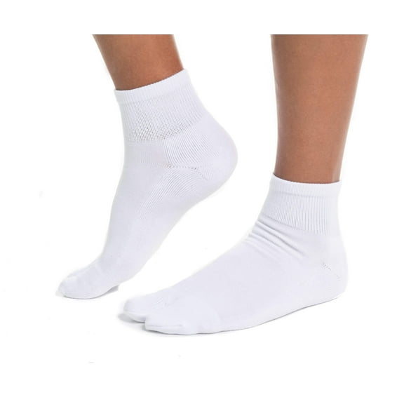 Mini-Crew - V-Toe Thicker Flip-Flop Tabi Socks Athletic or Casual White Cotton Blend Comfortable Stylish
