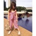 thumbnail image 3 of Douhoow 1-6Y Toddler Baby Girl Red Plaid Romper Summer Kids Sleeveless Bowknot Jumpsuit, 3 of 9