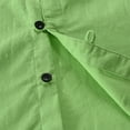 thumbnail image 5 of Odeerbi Cotton Linen Shirts for Men Summer Long Sleeve Mandarin Collar Shirt Solid Color Casual Lightweight Button Blouse Green, 5 of 6