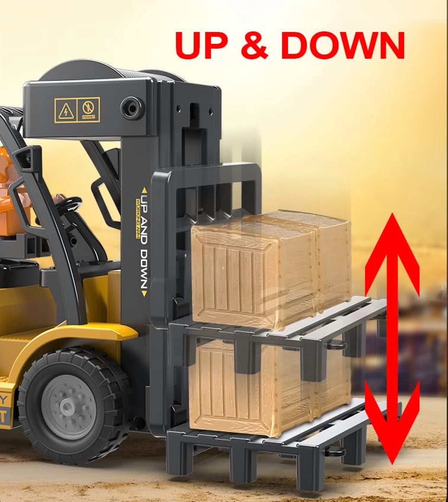 RC Crane Truck, Remote Control Crane, Full Function Forklift RC Construction Toys Car,Spray, Light, Fork Crane Truck Toy Gifts for Kids 6+