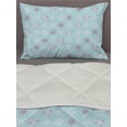 thumbnail image 3 of Winter Comforter & Sham Bedding Set, Snowflake Shapes Xmas Celebration Winter Season Holiday Happy New Year Noel, 3 pcs Duvet Set Microfiber Filling Quilt, 5 Sizes, Pale Blue and White, by Ambesonne, 3 of 4