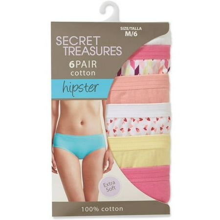 Ladies 100% Cotton Hipster Panty, 6 pack
