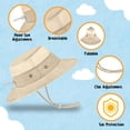 thumbnail image 4 of Protective Baby Bucket Sun Hat With UPF 50+ Protection Adjustable Infant Summer Beach Hats For Boy & Girl Breathable Toddler Swim Pool Play Sunhat With Wide Brim 0-12 Months Beige XS, 48 CM, 4 of 5