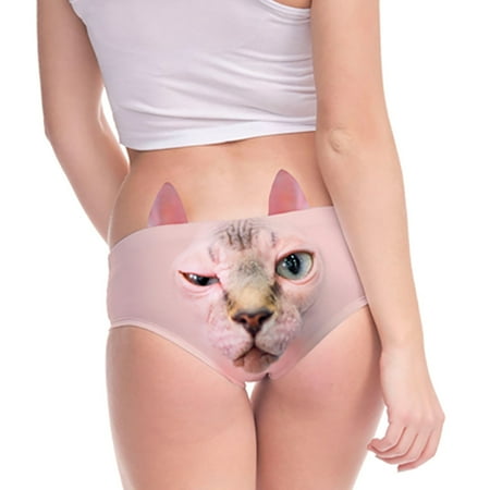 

Cathalem Womens Briefs Cotton Underwear Bulk Women s Flirty Funny 3D Printed Animal Middle Waist Womens Underwear No Show Underpants Pink 3X-Large