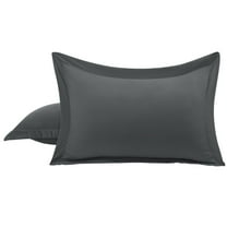 PiccoCasa 2 Packs Pillowcases Soft 1800 Microfiber Pillow Shams with No Zipper, Standard Grey