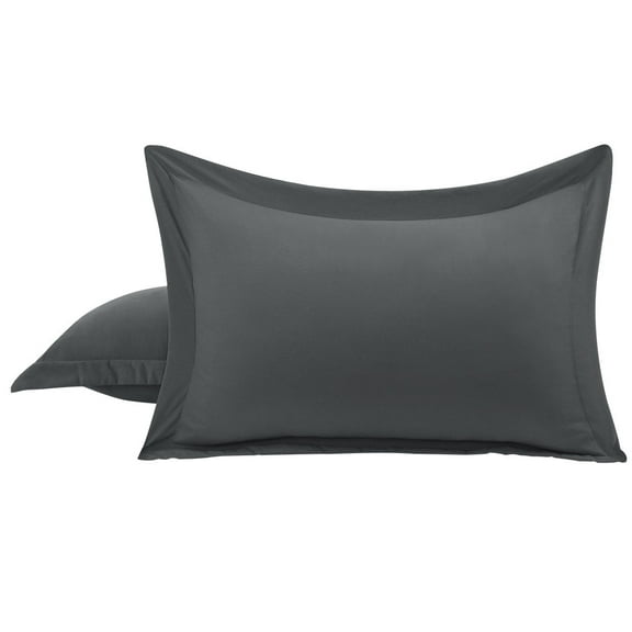 PiccoCasa 2 Packs Pillowcases Soft 1800 Microfiber Pillow Shams with No Zipper, Standard Grey