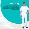 thumbnail image 3 of ACTIVE UNIFORMS Men Scrub Set Medical Scrub Top and Pants (White, 4X-Large), 3 of 6