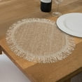 thumbnail image 3 of Placemat Rond Tissé Avec Franges Camel 15 X 15 - Ensemble De 12, 3 of 4