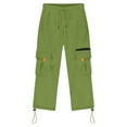 thumbnail image 4 of AINIYS Boys Casual Sports Sweatpants Lightweight Drawstring Jogger Pants Trendy Multi-Pocket for Outdoor Activities Daily Wear Comfy Kids Pants Army Green 120, 4 of 6