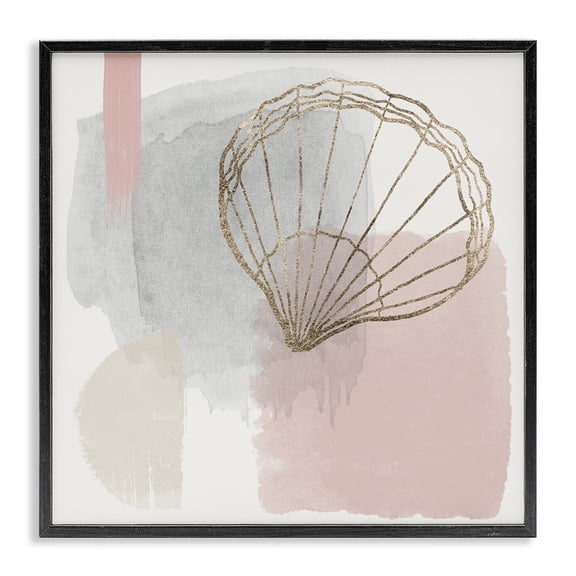 Stupell Industries Glam Glam Modern Seashell Black Framed Giclee Art, 12 x 12, by Christine Zalewski