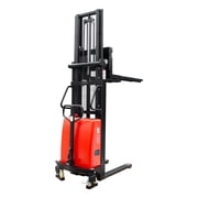 Handle Semi-Electric Pallet Stacker Load 3300lbs 98 Lift Height Forklift Adjust