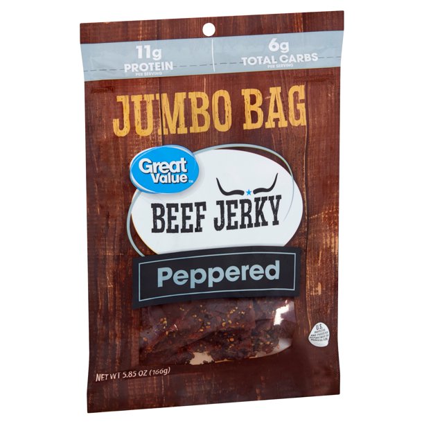 Great Value Peppered Beef Jerky Jumbo Bag, 5.85 Oz.