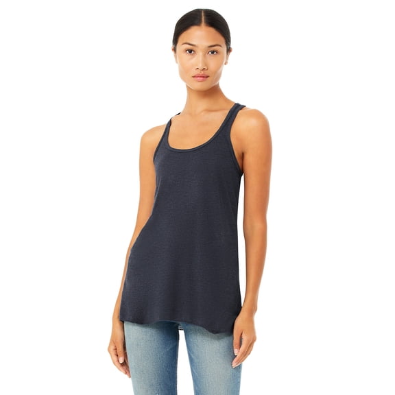 BELLA CANVAS Women's Flowy Racerback Tank 8800 - Heather Navy Size S