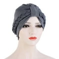 thumbnail image 4 of Weikingp Hats for Women, Women Braid Turban Hats Cap Hair Bonnet Head Scarf Wrap Cover Hat, Grey, 4 of 4