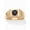 Midnight Blue Sapphire/14k Gold-Plated Sterling Silver, variant on Men's Round Genuine Blue Sapphire Garnet or Midnight Sapphire Sterling Silver or Gold Plated Sterling Silver Ring
