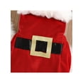 thumbnail image 6 of Qiylii Christmas Santa Claus Velvet Romper, Neck Hanger Plush Edge Bodysuit,Red 0-24M, 6 of 9