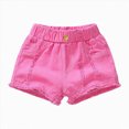 thumbnail image 4 of KPOPLK Toddler Girls Clothes, Girls Jean Shorts, Girls Denim Shorts Wearing Trendy Shorts Thin and Versatile Shorts,Red,Size 6-7 Years, 4 of 4