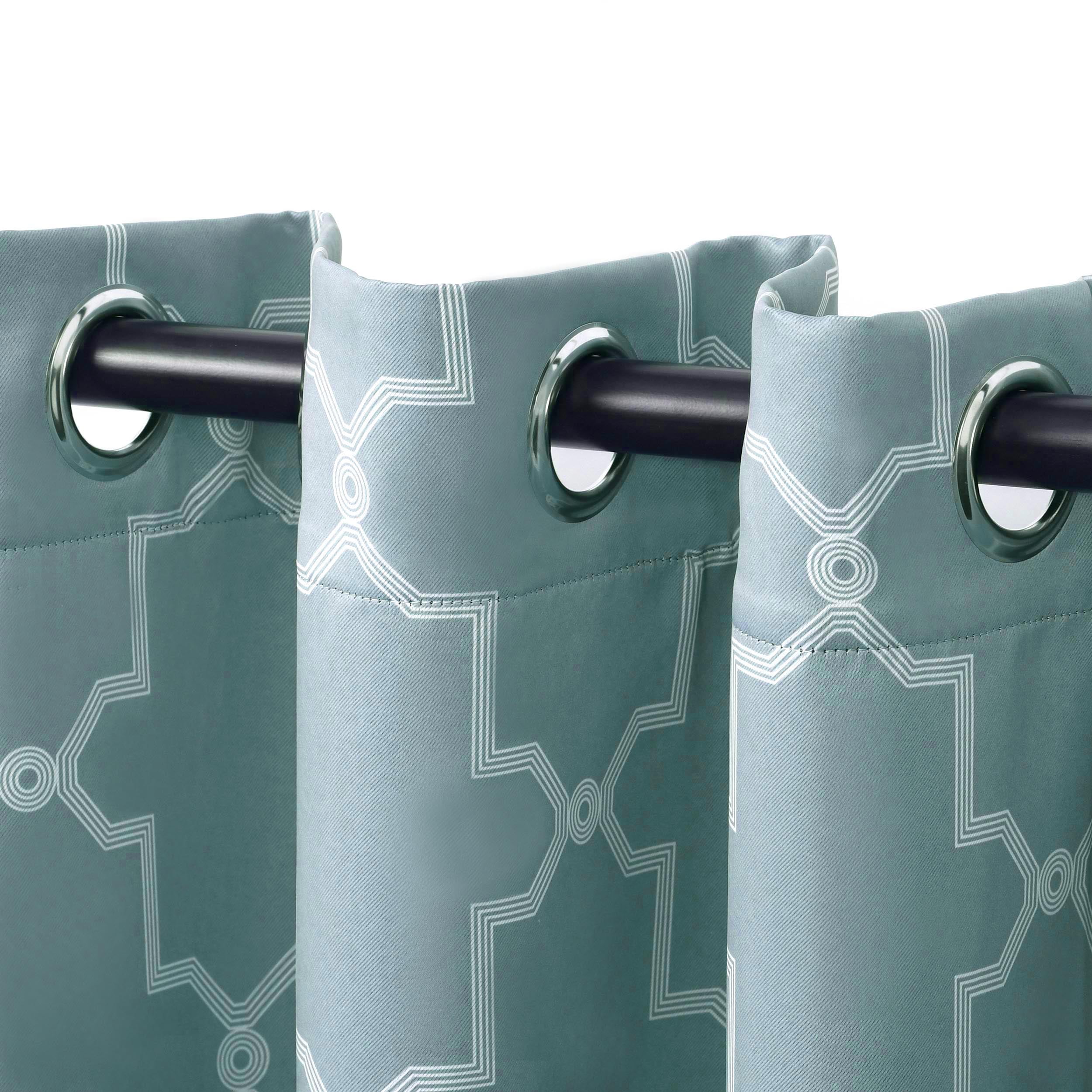 Superior Trellis Blackout Grommet Curtain Panel Pair, Set of 2 Curtains, 52"W x 84"L, Teal