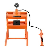 KFFKFF Hydraulic Store Press, 10 T H-Frame Store Press with Pressing Plate & H-structured Base, Balanced Garage Floor Adjustable Hydraulic Press with Safety Valve, Suitable for Shaping