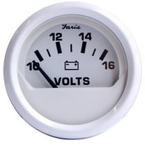 Faria Beede 13120 Dress White 2 in. Voltmeter 10-16 Vdc