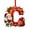 C, variant on Beautynvta 26 Christmas Letter Ornaments, Santa Claus Alphabet Ornaments, Christmas Tree Hanging Ornament, Personalized Initial Letter Pendant, DIY Hanging Xmas Ornament, J