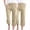 Khaki&Khaki, variant on Iugvhana 2-Pack Linen Capri Pants for Women Plus Size Casual Drawstring Elastic High Waist Cropped Pants Straight Loose Wide Leg Capris with Pockets Khaki&Khaki XL