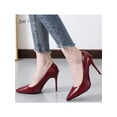 thumbnail image 5 of High Heels  for Women Closed Toe Stillettos Heel Dress Shoes Wine Red 10, 5 of 11