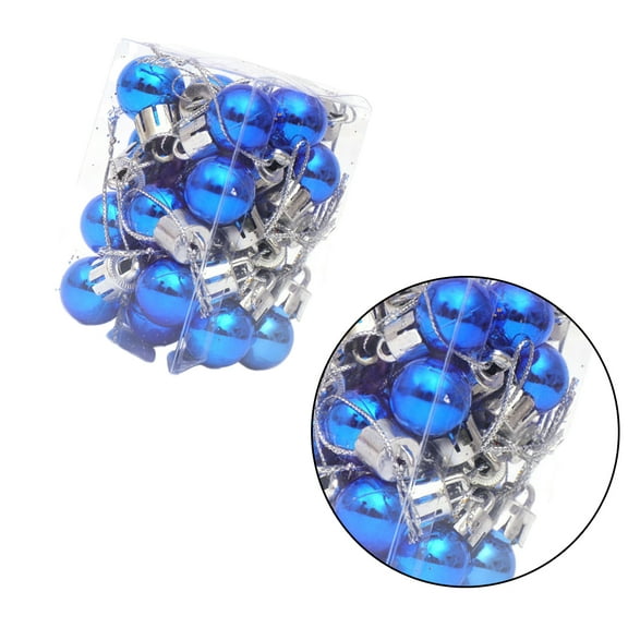 Nicehomfit 24Pcs Mini Blue Christmas Ornaments Balls For Home And Office Decor